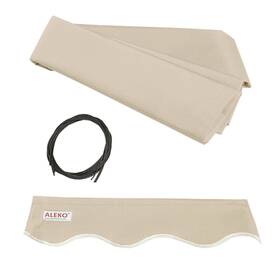 Fab-13-10-ivory-ap Aleko 13 X 10 Ft Replacement Awning Fabric Patio Canopy Ivory Backyard Garden Deck New