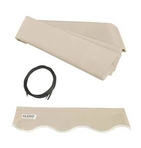 Fab20x10ivory29 Aleko Retractable Patio Awning Fabric Replacement Canopy 20ftx10ft Uv Rain Protect Ivory