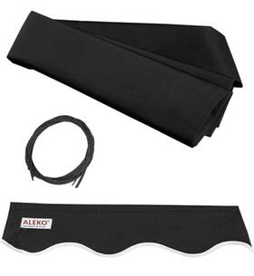 Hbfab10x8bk81d Aleko Black Retractable Awning Fabric Replacement 10x8 Feet Patio Canopy New