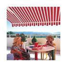 Aleko Retractable Awning 12ft X 8ft 3.5m 2.5m Red-white Patio 013964851960