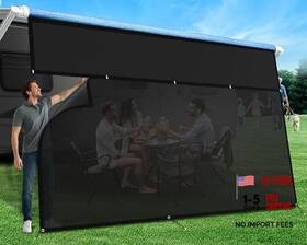1200d Alphabetacre 762668491780 Rv Awning Sun Shade Screen With Zipper 8ft X 11ft3 Inch Oxford Cloth 8.2 Oz