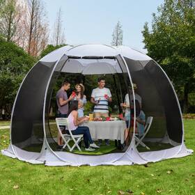 9020g8 Alvantor Pop Up Screen Tent Canopy 8-10 Person House 12ftx12ft Gray