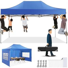 5414 Amdirect 10ftx15ft Pop-up Canopy Tent Heavy Duty Outdoor Gazebo With Removable Sidewalls