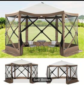 American Phoenix 641796478088 Tooluck 12 12ft Pop Up Canopy Screen House Tent For Campinh 6 Side