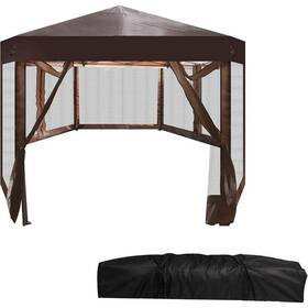 Bos-cyd0-i92 Amucolo Gazebos 8 Inch Outdoor Patio Hexagon Carry Bag Portable Steel Peaked Brown