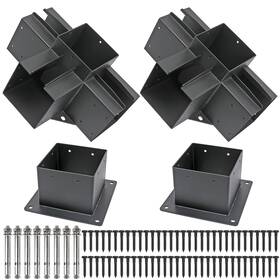 Antsky 711731314174 2pack Pergola Brackets 4-way Right Angle Corner Bracket 6x6 Actual 5.5x5.5