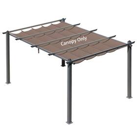 Aoodor 737547924093 Replacement Pergola Canopy - Retractable Shade In Dark Brown Fabric For 10 X