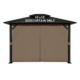 A029 Aoodor 10 X Ft Gazebo Curtain Set 4 Panels Privacy Sidewalls With Double Zipper Brown