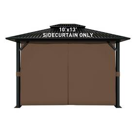 A031-pbnbn-defl0 Aoodor 10x13 Ft Outdoor Gazebo Curtains 4 Panels Waterproof Privacy Sidewall
