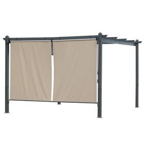 A162-pkiki Aoodor 5x6ft Roller Shade Roll Up Shad 2 Pack Of Cordless Gazebo Pergola Curtain