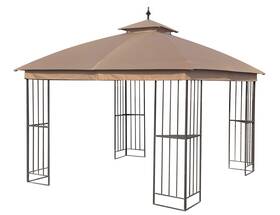 Apex Garden 606989963536 Canopy Top For Treasures 10 Ft X Brown Metal Square Semi- Gazebo