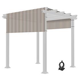 07pcp003-8x10hft-s10 Apluschoice 8x10 Ft Universal Pergola Canopy Replacement Cover Sun Shade Rod Pocket Garden