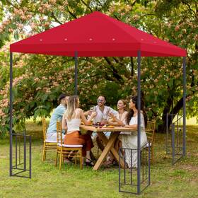 07top004-9.7-r02 Apluschoice 9.76ftx9.76ft Gazebo Canopy Top Replacement Cover Patio Outdoor 10ftx10ft Frame Red