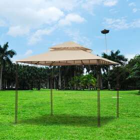 07top010-10twp-01.v2 Apluschoice Gazebo Top Replacement Outdoor Canopy 10.6ftx10.6ft For Water Resistant 2 Tier