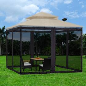 07top016-1012-net Apluschoice Replacement Mosquito Mesh Netting Zip Side Walls Fits 10x12ft Canopy