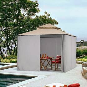 07top017-sw1012-09 Apluschoice 11x6.5ft Universal Replacement Privacy Side Wall Panel Curtain For 10x12ft Canopy
