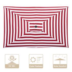 07umc011-2x3-0207 Apluschoice 10x6.5 Ft Patio Umbrella Replacement Canopy Market Table Top Sunshade Cover Deck
