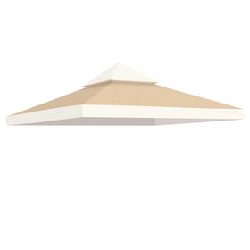 A-07-006-002-top Apluschoice Aplus 10x10ft 2-tier Gazebo Top Replacement Outdoor Canopy Cover Ivory Sand