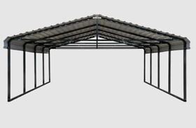 Cphc202007 Arrow Sheds Metal Carport Canopy Wind Snow Rated 20x20x7 Charcoal-black Frame