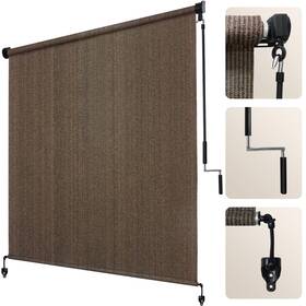 At-rc0808-01gpj Artpuch Patio Shades Roll Up Outdoor Roller Shade 8ftwx8fth Cordless Exterior