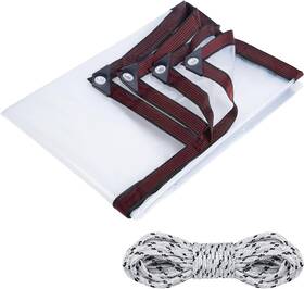 Aulock 313027330303 9.8 6.7 Feet Thicken Transparent Waterproof Tarpaulin With 2 Rolls Ropes- Gar