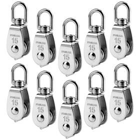 Aulufft 667016397823 Pack Of 10 Small Pulley M15 Lifting Single Stainless Steel Wire
