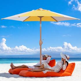 Ob-otu055wh Autlaycil 7.5ft Patio Umbrella With Button Tilt Uv Protection Beach Umbrellas Sunshade