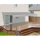 Awm20x10greywht Aleko Feet Retractable Motorized Patio Awning Grey White 655222805652