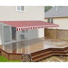 Awm20x10redwhstr Aleko Motorized Retractable Patio Awning Ft Red And 655222804044