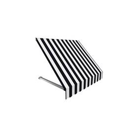 Awntech 731478149945 6.38 Ft. Dallas Retro Window And Entry Awning Black White - 24 X 42 Inch
