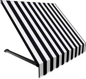 Cr32-az-6kw Awntech 6 Ft. Dallas Retro Open-sided Slope Style Black And White Stripe