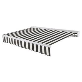 Dtl24-bp-kw Awntech 24ft X 10ft Destin Left Motorized Patio Retractable Awning Black/white Stripe