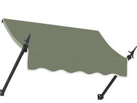 Awntech No21-bp-4w 4.375 Ft New Orleans Fixed Awning Acrylic Fabric Sage Green