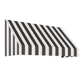Awntech Rn22-bp-10kw 10.375 Ft New Yorker Fixed Awning Acrylic Fabric Black/white Stripe