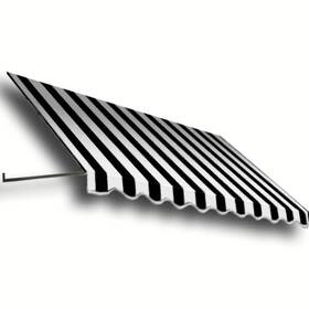Rt22-3kw Awntech Fixed Awning 31 Inch Hx40.5 W Retro Openside Slope Black/white Aluminum Steel