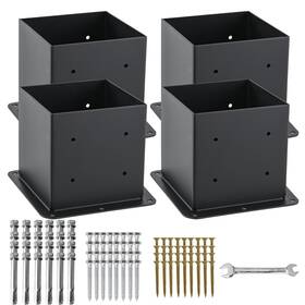13ga Axwhys 768599997858 6x6 Post Base 4 Pcs Inner Size 5.6x5.6 Anchors Thick Solid Stee