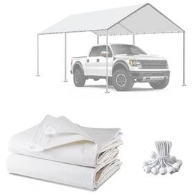 Zsy-1029 Aycsiyana 2 Pack 10 X 20 Ft Carport Canopy Cover Garage Top Tent Shelter Tarp With 42