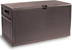 97037-v Barton Deck Box 120 Gallon Outdoor Patio Storage Bench Shed Cabinet Brown