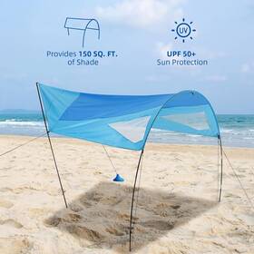 Beach Canopy 198723245379 Garveelife Shade Provides 150 Sq.ft. Of Sets Up In 3 Minutes