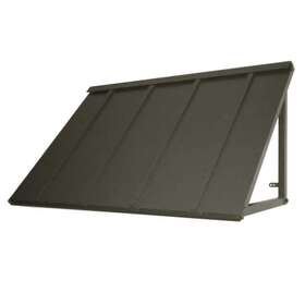 H23-at-8ptr Beauty-mark Fixed Awning 104 Inch W X 24 H 36 D Standing Seam Steel Frame Pewter
