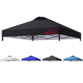 1010-top-bla Benass Pop Up Canopy Replacement Top With Air Vent 10x10 Black