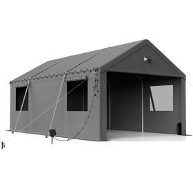 12x20-sw-gy-2 Benass 12x20 Carport Canopy Heavy Duty Car Port Portable Ports Garage With 2 R