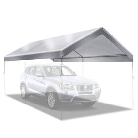 Benefitusa 619960686447 10x20 Carport Replacement Canopy Tarp With Ball Bungees Silver