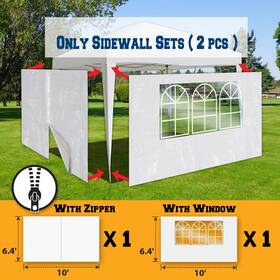 Benefitusa 712804854313 Sidewalls 10ftx6.4ft Size For Tent Outdoor Pop Up Canopy Gazebo Marquee With Zi
