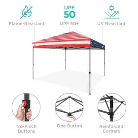 Best Choice Products 842957134878 Pop Up Canopy 10x10 Usa America Party Tent Shade Portable With Roller Case Ez