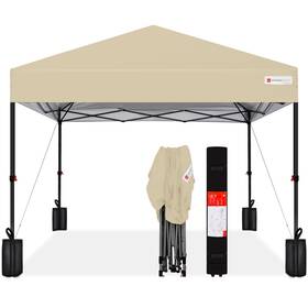1-butto Best Choice Products Sky7822 10x10ft 1-person Setup Pop Up Canopy Tent Instant Portable Shelter With