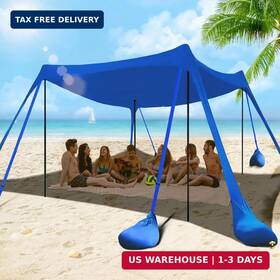 Besuhot 729545306124 Beach Tent Sun Shelter 10x10ft Shade Canopy With 8 Sandbags Upf 5