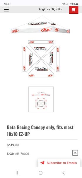 Ab-70001 Beta Usa Canopy 10x10 Ft Square White Red Black Fits Most Ez-up Frames