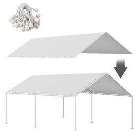 Birodeko 762849558172 10x20ft Carport Replacement Canopy Cover Heavy Duty Waterproof Garage Top Sh