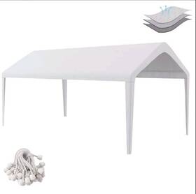 Ckpb10x20ftd1vxcb Birodeko Carport Replacement Canopy Car Shelter Tent Cover 10 X 20 Ft White No Frame